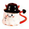 Halloween Coffee Mug Ghost Wearing Hat Shape Ceramic Cup Dishwasher Safe Festive Mug Seasonal Decoration Gift
