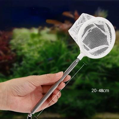 3D Akvarijní síťka na ryby Čtvercová a kulatá síťka s přísavkou Teleskopická rukojeť z nerezové oceli Vybavení pro odchyt ryb a krevet v nádrži