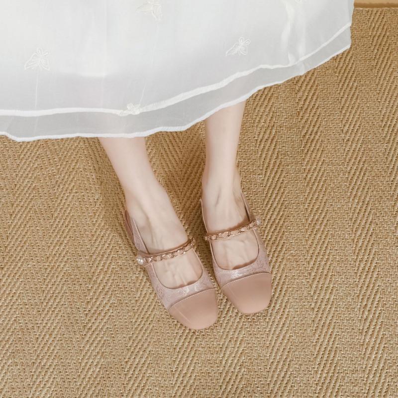Mary Jane Shoes Chinese Style New Chinese Color Matching Single Shoes Outdoor Fashionable Women's Shoes Soft Sole Non-tiring High Heels