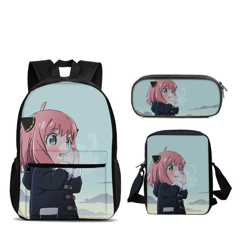 SPY×FAMILY Backpack Pen Bag Shoulder Bag 3pcs Set Versatile Cartoon Large Capacity Boy and Girl School Birthday Best Gift