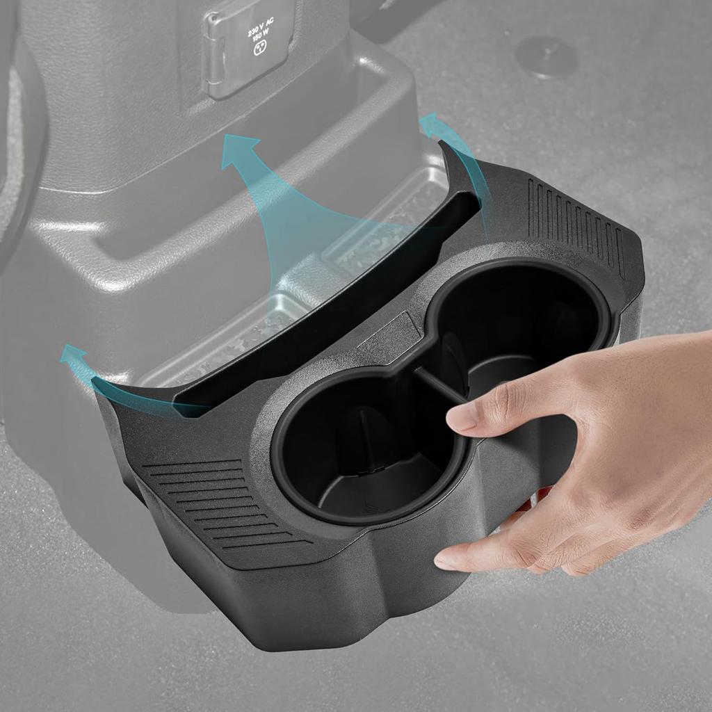 Rear Cup Holder for Jeep Wrangler JL Accessories, Back Seat Cup Holder, Floor Console Mounted Drink Holder for 2018- Jeep Interior Accessories 4 Door
