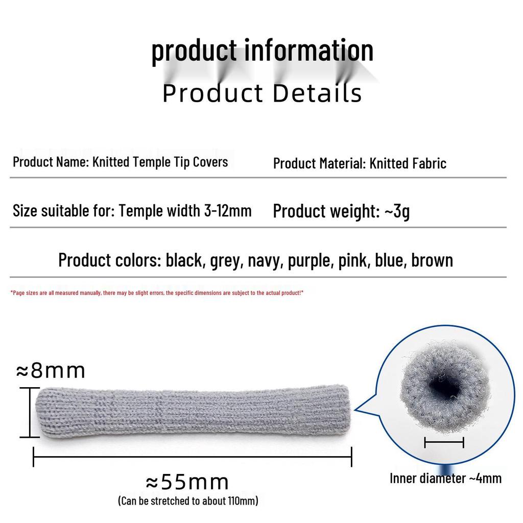 Gestrickte Woll-Brillen-Ohrhaken: Winter Warm, Elastische Bügelüberzüge für Myopie & Sonnenbrillen