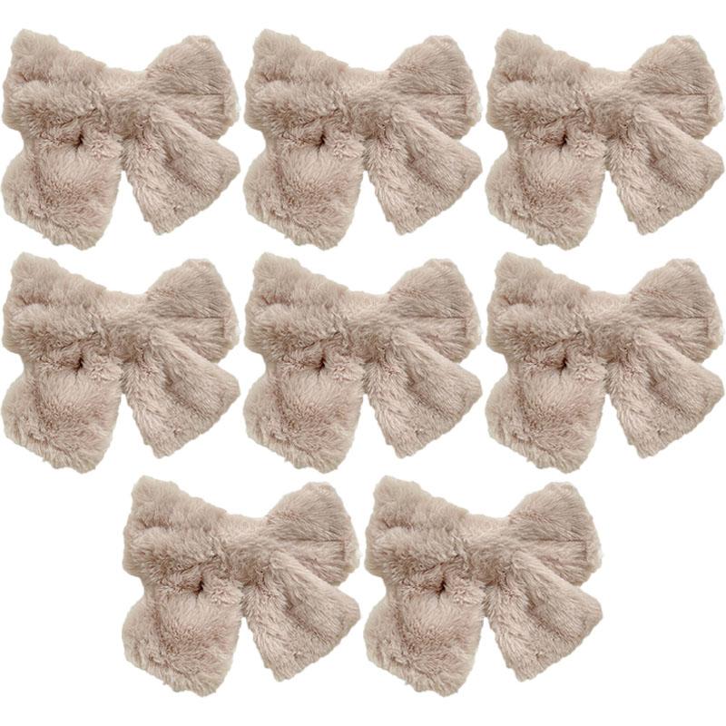 Nuova Pinza per Capelli con Fiocco in Peluche Carino Invernale, Pinzette a Fiocco Semplici Colorate Solide Coreane, Grande Fermaglio per Capelli per Bambine