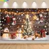 Merry Christmas Wreath Window Glitter Photography Backdrop Happy New Year Background Family Holiday Party Decoration RR-97