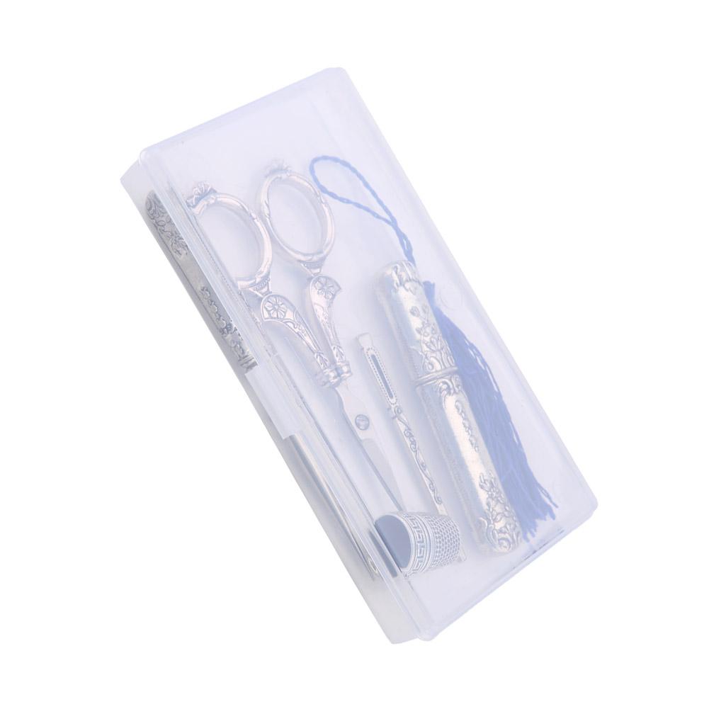5pcs Vintage Sewing Scissors Threader Kit with Thimble Antique Embroidery Tool Set