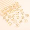 Stainless Steel Heart-Shaped Initial Ring for Women - Fashionable, Adjustable, In Stock