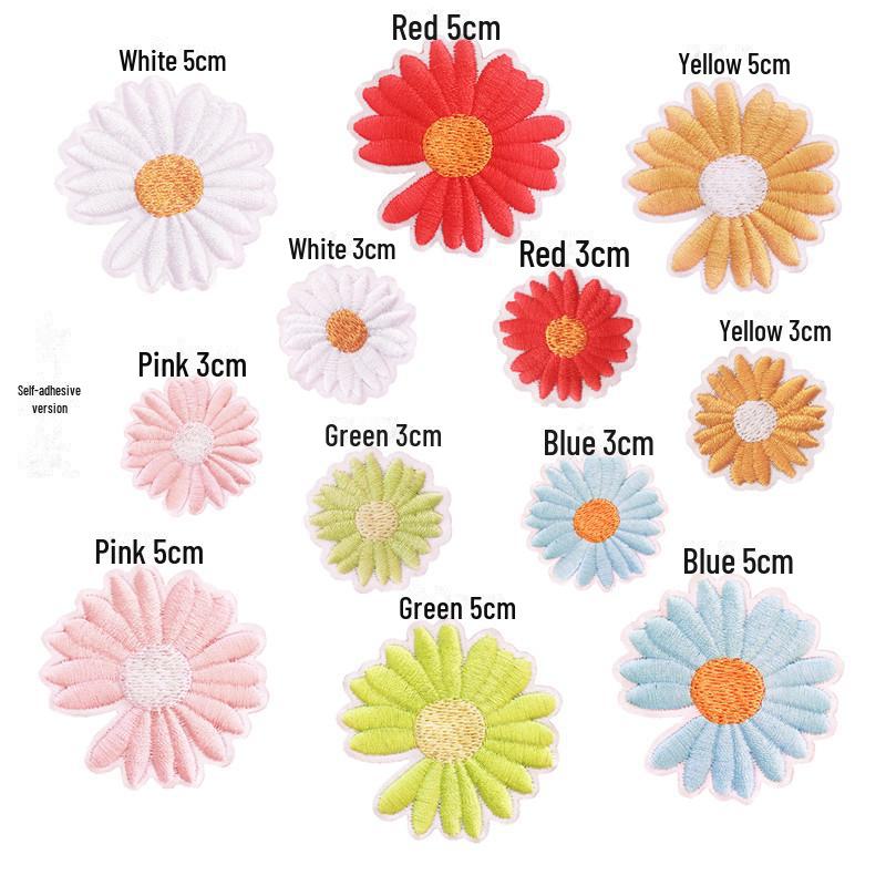 

Вышитая нашивка «Ромашка» — цветочное самоклеящееся украшение для сумок и аксессуаров для волос