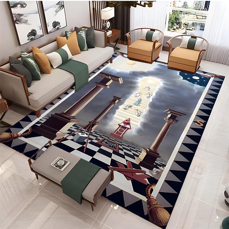 Masonic-Illuminati Carpet for Living Room Bedroom Rug Kitchen Kids Unslip Floor Mat Birthday gift photography props Alfombra Rug
