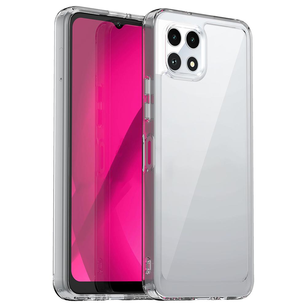 

For T-Mobile REVVL 7 Case Ultra Clear Phone Cover with Electroplated Buttons (Big Rear Lens Hole) A