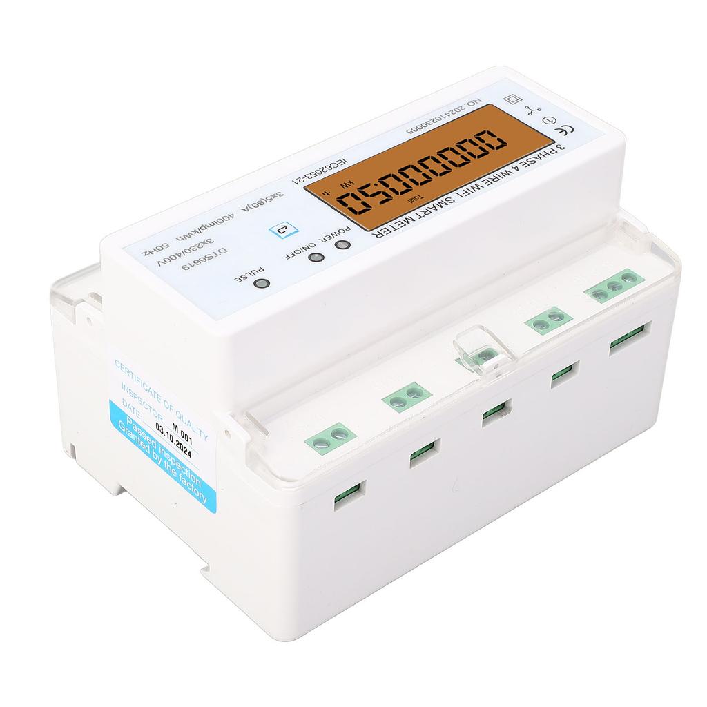 WiFi Smart Energy Meter 3 Phase 4 Wire APP Remote Monitoring DIN Rail Smart Power Meter with Switch 
