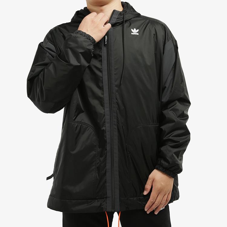 Adidas Originals Trefoil Pt3 Hd Pf Jacke Lässig Winddicht Verschleißfest Kapuzen-Oberbekleidung Herrenjacken Schwarz GC8701