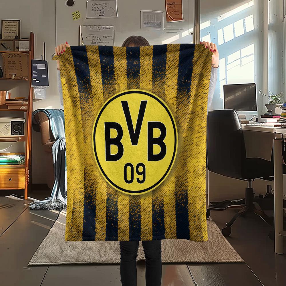 Borussia Dortmund Flannel Blanket, High quality Comfortable for All Seasons, Home Decor, Warmth and Comfort