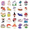 50-Pack Cartoon Cat & Mushroom Graffiti Stickers for Creative Decoration on Water Bottles & Phone Cases