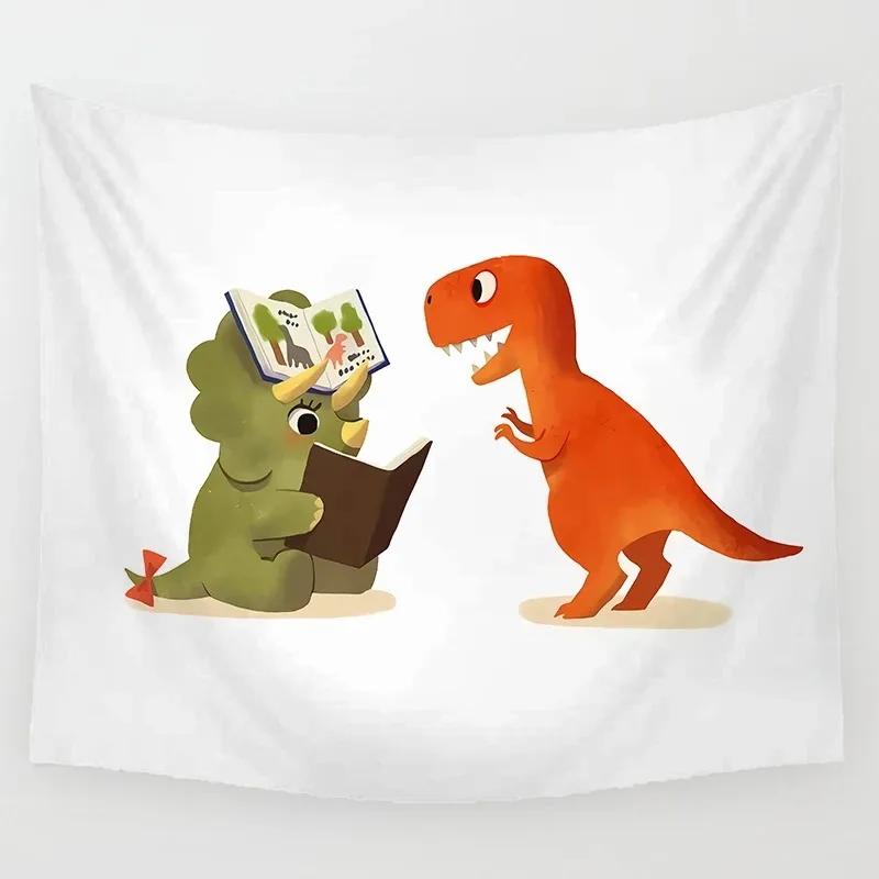 Wanddekoration Zuhause Wandteppich Liebt Lesen Kleiner Dinosaurier Kunst Hintergrund Büro Wohnzimmer Wandteppich