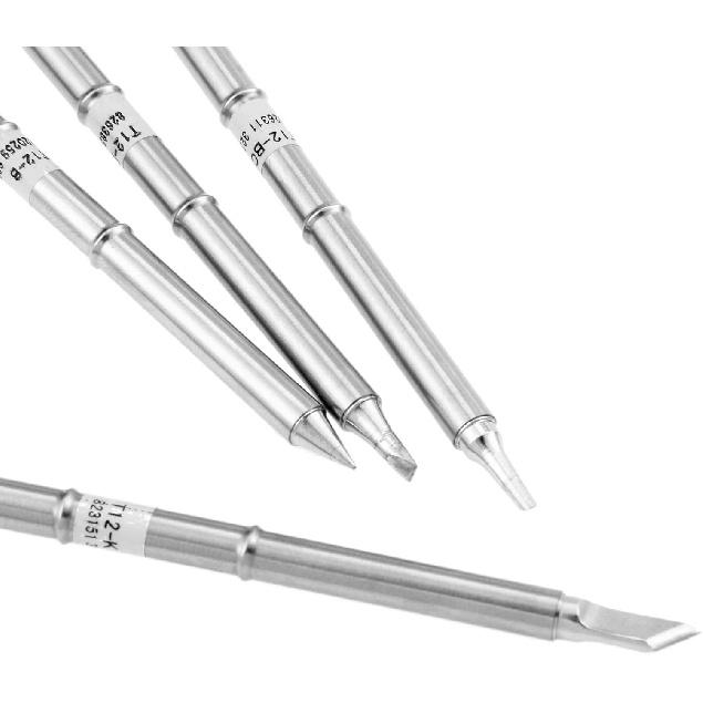 4PCS Soldering Iron Tips, T12 Series Solder Tips Kit for Hakko Soldering Station FX-951 FX-952 T12-K T12-B T12-BC2 T12-D24