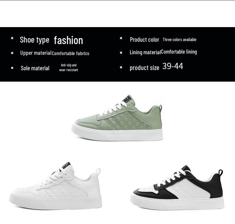 2024 Men's Trendy Korean Style White Sneakers: Versatile, Wear-Resistant, Casual Sports Shoes for Spring