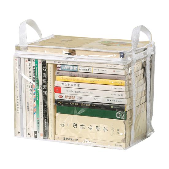 Book Storage Bag Waterproof Clear Storage Bag with Handles Foldable Storage Pouch