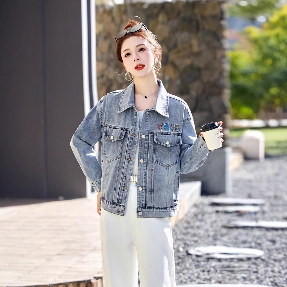 

Женская весенняя джинсовая куртка премиум-класса с вышивкой 2025 – Стильная, молодежная мода M джинсовый синий