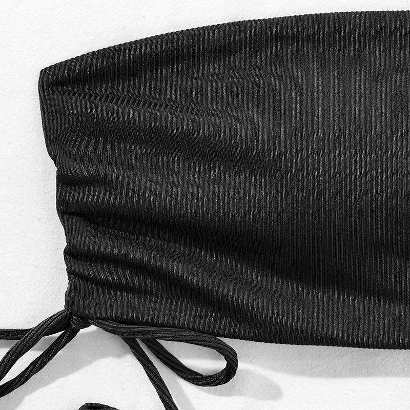 European & American Sexy Bandeau Split Swimsuit - Women's Drawstring Bikini Fashion