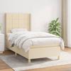 3131966 vidaXL Divan Bed with Mattress Cream 90x200 Cm Fabric