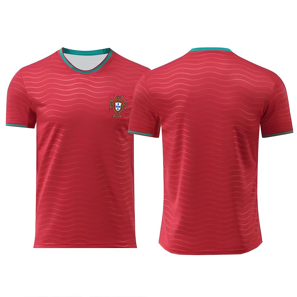 Maglia da Casa del Portogallo per la Coppa del Mondo 2026 CR7 Maglietta da Allenamento Calcio per Adulti Stampa 3D Tuta Unisex Casual Asciugatura Rapida Traspirante T-shirt