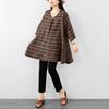 DIMANAF 2026 Summer New Plus Size Women T-Shirts Casual Vintage Print Plaid Blouse Shirts Lady Tops Tees Cotton Oversized
