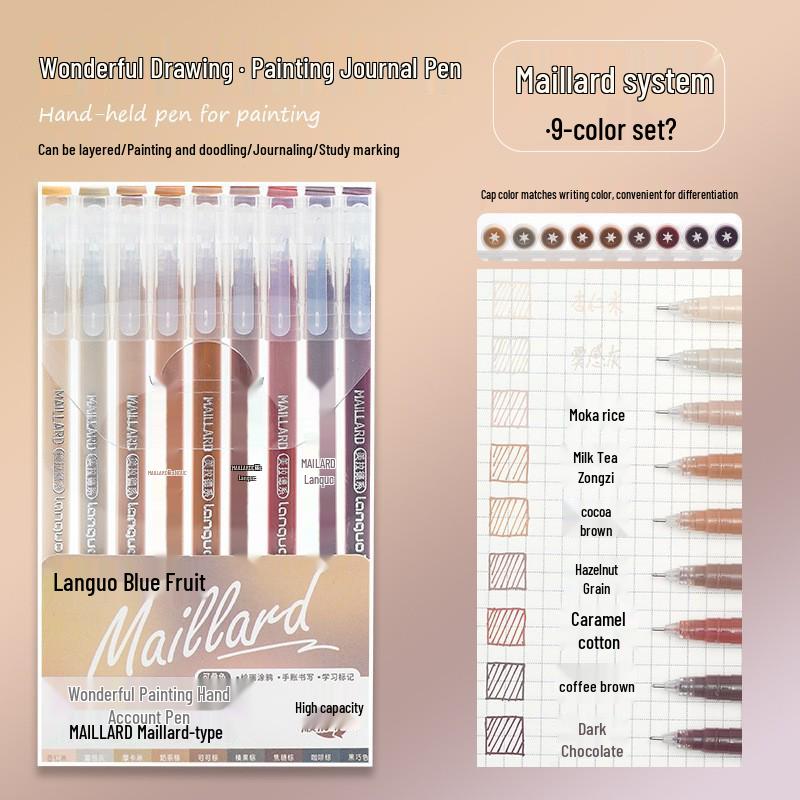Blue Fruit Journal Pen Set: High-Capacity Neutral Pens for Drawing, Note-Taking, Highlighters, and Fine Tip Pens