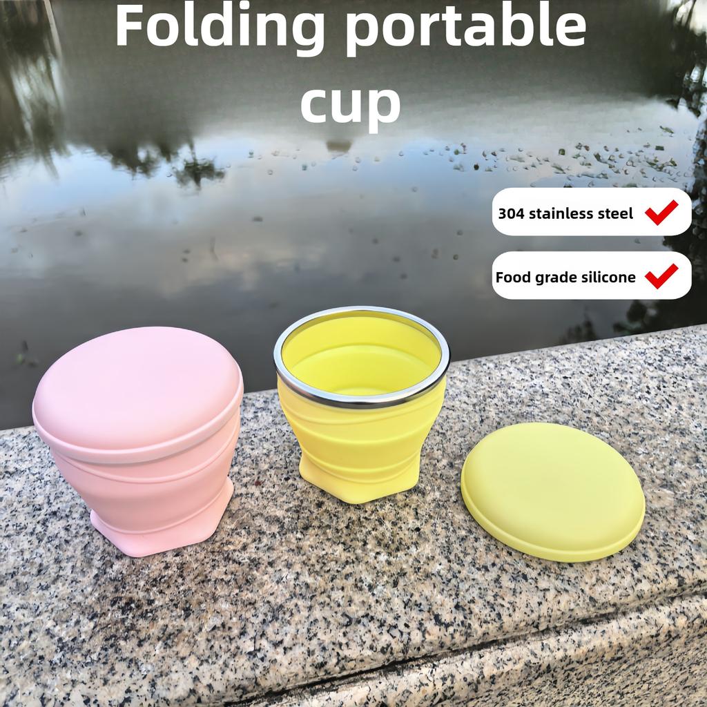 Collapsible Silicone Water Cup Portable Foldable Outdoor Camping Travel Mug Food Grade Leak Proof Summer Drinkware