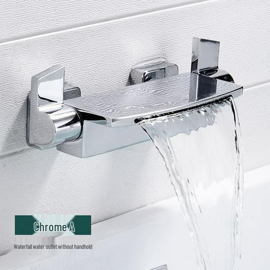 Waterfall Wall-Mounted Bathtub Faucet with Concealed Hot/Cold Shower Head Set