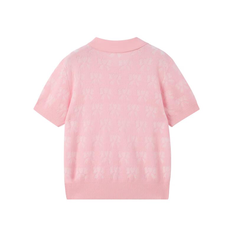 PawinPaw Girls' Cartoon Bear Knit Polo Top