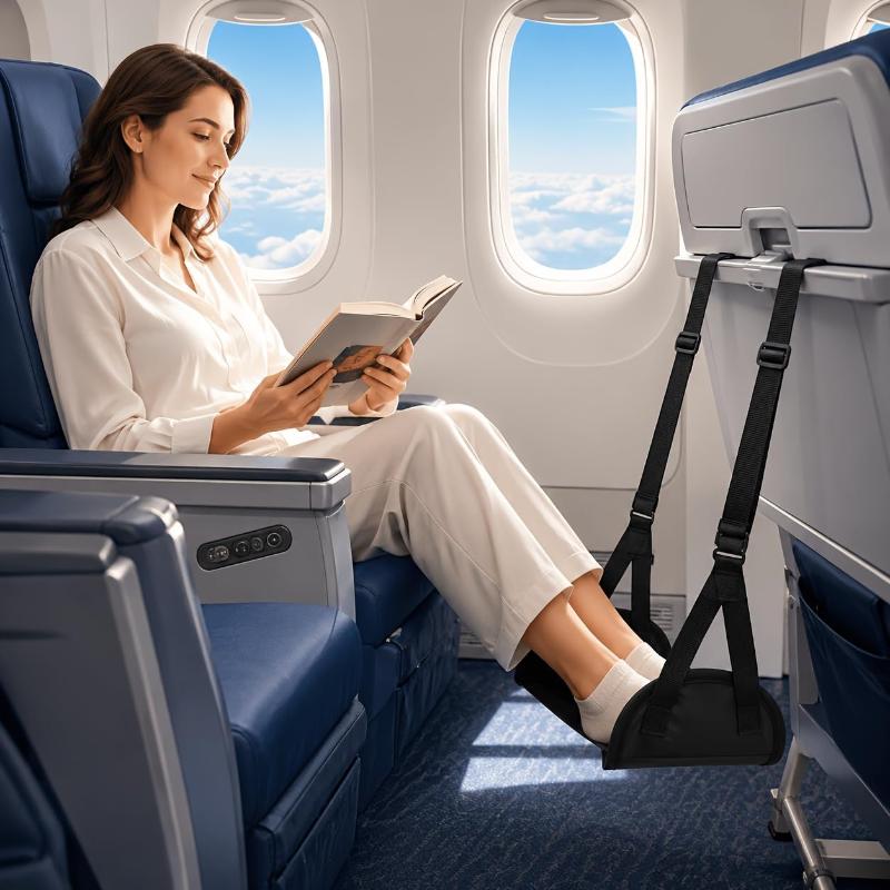 Portable Footrest Hammock Compact Travel Aid For Airplanes Footrest Hammock Travel Footrest Comfortable Leg-Dangling Position