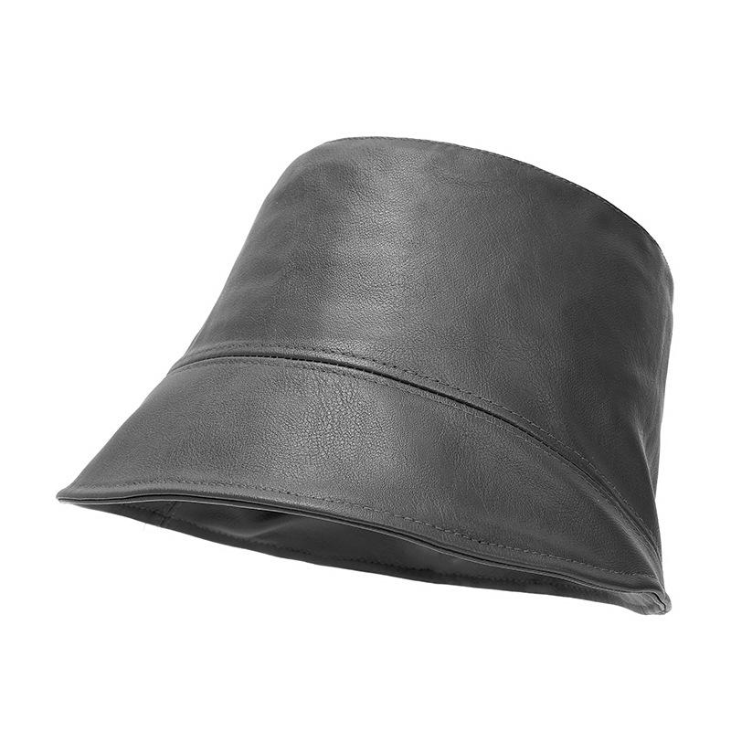 Unisex kapelusz typu bucket ze skóry PU - Stylowy, jednokolorowy kapelusz rybacki do noszenia na co dzień/w mieście (4 opcje kolorów)