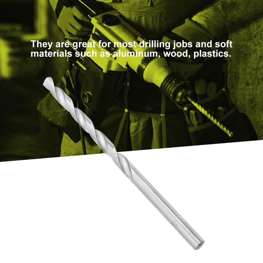 8 Pcs 200mm Length Twist Drill Bit Set Straight Shank HSS Drill Bit  For Wood, Plastic and Aluminum