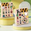 LED Light Switch Busy Board Toddler Light-up Switch Control Wooden Board Toy Portable Travel Fine Motor