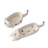 Japanese-Style Ceramic Taste Plate Creative Household Cute Cat Multi-Functional Seasoning Plate Chopstick Bracket Snack Dipping Plate