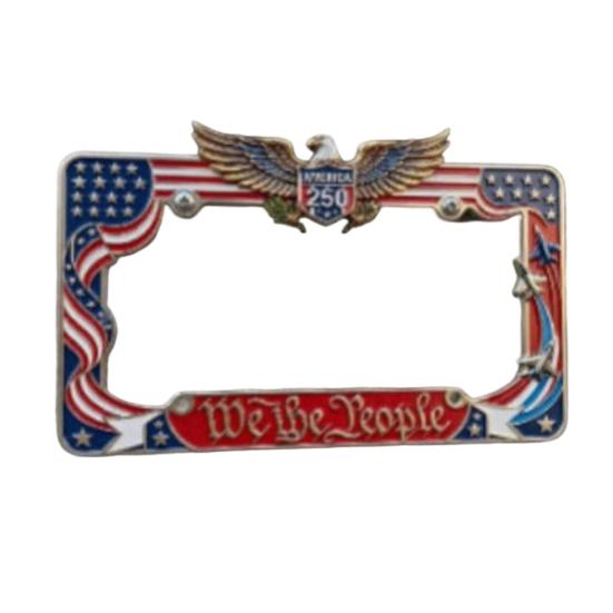 250th Anniversary License Plate Frame, Anti-Rust Coating Car Decoration, Celebrate Freedom History Heritage Perfect Gift for Family And Friends