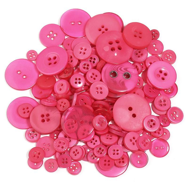 80PCS Resin Round Colored Buttons 2/4-Holes Mixed Buttons Handmade DIY Manual Button Painting Material Clothing Accessories