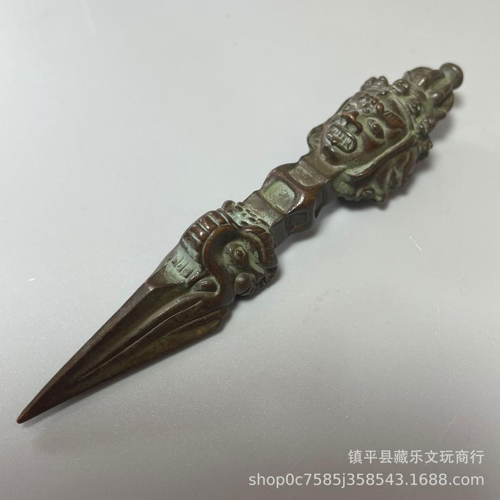 Tibetisch Nepalesische Dreiseitige Phurba Vajra-Zinke Dämonenbezwingender Stößel Feng Shui Ornament Hängende Dekoration