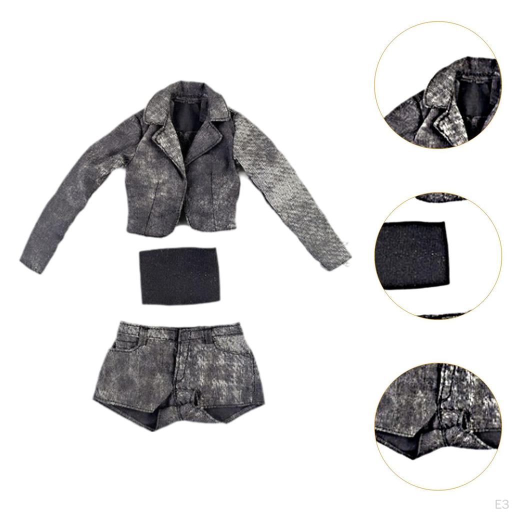 1/6 Maßstab Mode-Set mit kurzer Jacke, Shorts und Tube Top für Puppenmodelle