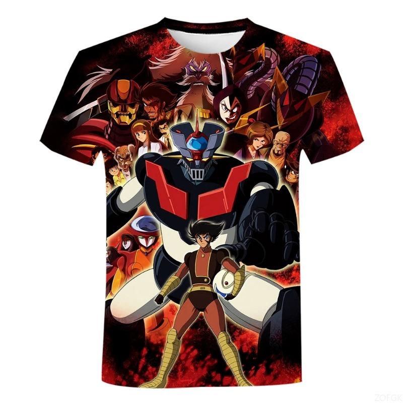 Mazinger Z 3D-Druck T-Shirts Anime Roboter Streetwear Herren Damen Mode Übergroßes Kurzarm-T-Shirt Kinder-T-Shirts Oberteile Mann Kleidung
