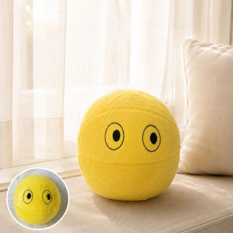 Peluche Jaune Expression Drôle Mignon Sourire Expression Meme Peluche Collection Peluche Décor Jouets 16x15cm