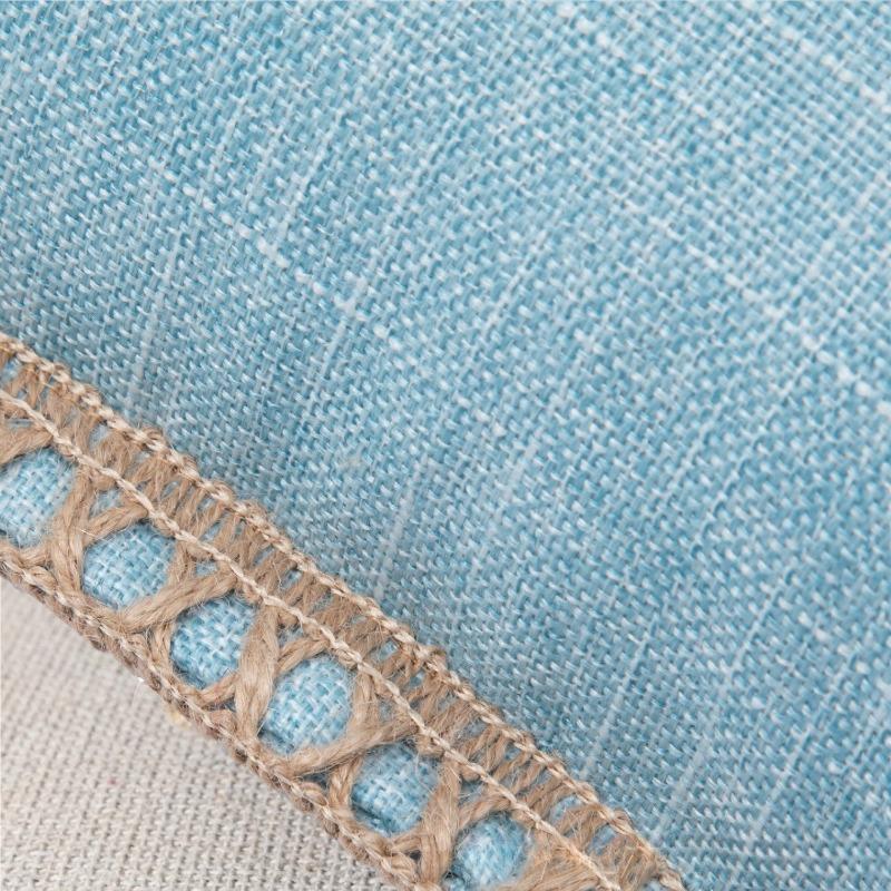 Deluxe Linen Trimmed Pillowcase Organic Burlap Fabric Sofa Cushion Case Textured Pillow Cover Luxury Home Decor