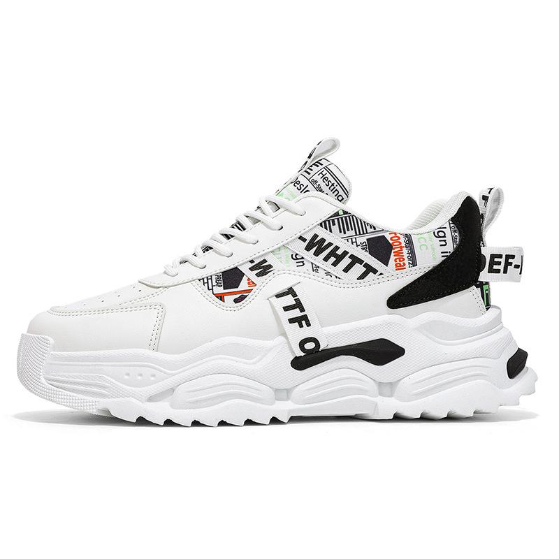 New ModelTrendy Men'S Shoes, Spring/Autumn Running Sneakers, Youth Fashion Versatile Thick-Soled Height-Increasing Dad Trendy Shoes