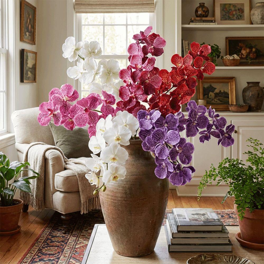 Plastic Phalaenopsis Branch Moisturizing Real Touch Orchids Simulation Flower  Office Decor