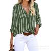 Damenhemd Frühling und Herbst Langarm Einfach Locker Lässig Bedruckte Gestreifte Hemden für Damen Stilvolle Elegante Büro Damenbluse