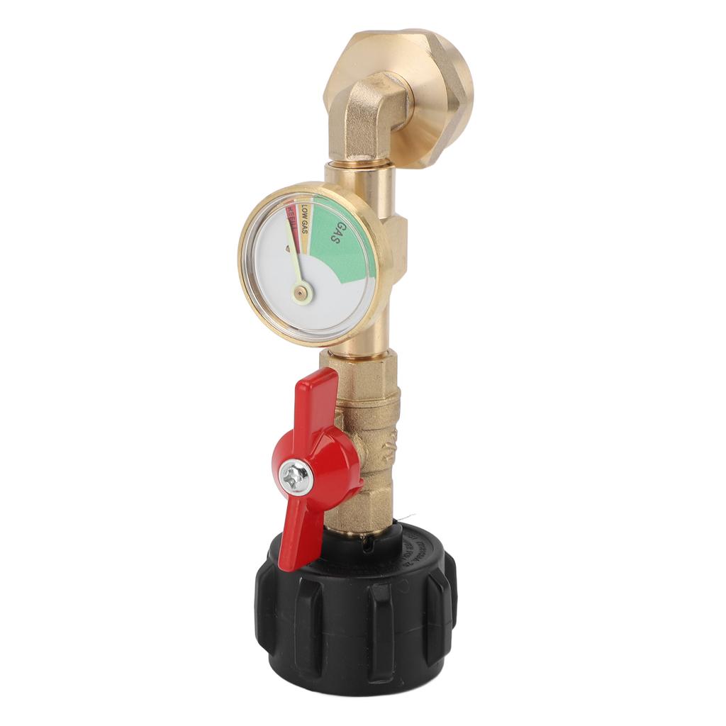 Adaptér pro plnění plynu s ventilem a manometrem Mosazný konektor pro plynovou láhev Plnění 1librových lahví z 20librových