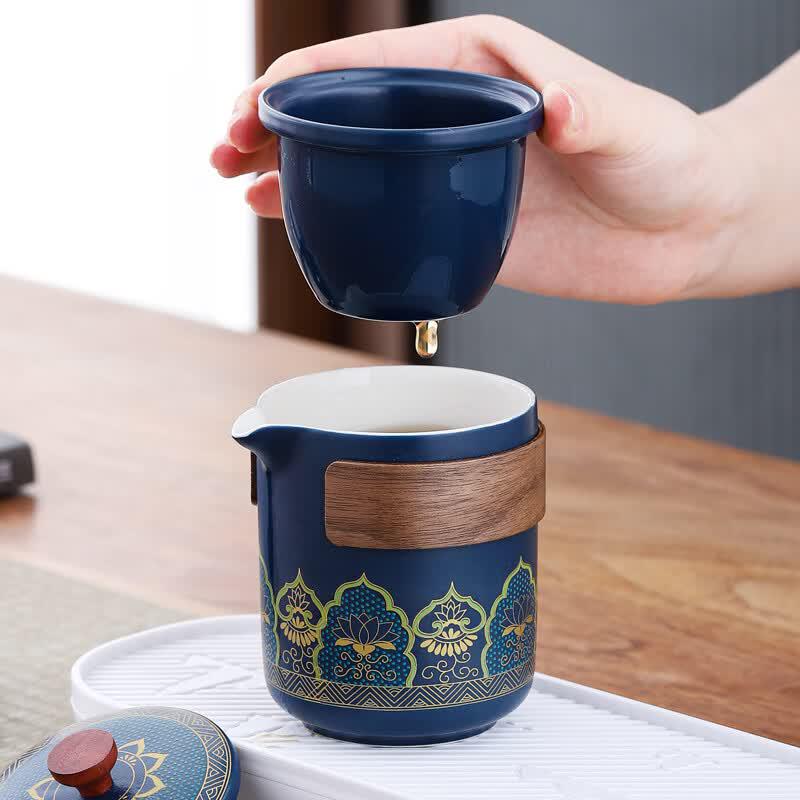 Qimingxuan Portable Kung Fu Ceramic Tea Set
