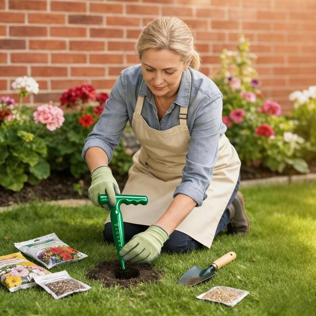 Dibbler Gardening Tool Ergonomic Sowing Hand Tools Plant Hole Digger for Planting for Transplanting Potting Cucumber Tomatoes