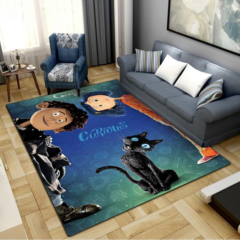 Cartoon Coraline Carpet Rug for Living Room Bedroom Home Sofa Decoration,Kids play Non-slip Floor Mat