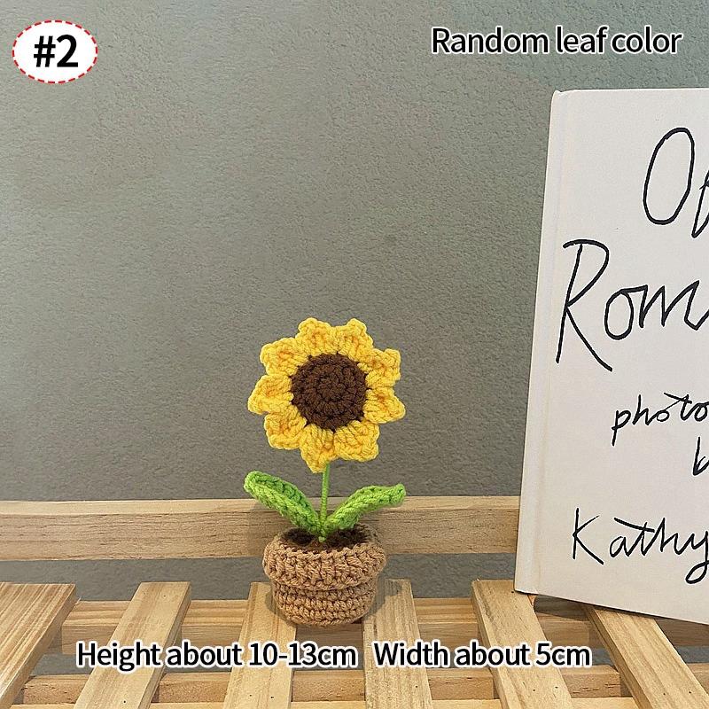 Crochet Flowers Artificial Eternal Flowers Wedding Gifts for Guests Woven Flowers Sunflowers Mothers Day Gift Parents' Day Gifts